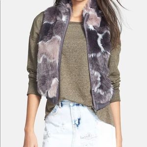 Tildon Faux Fur Vest Purple SOFT Nordstrom L Trim